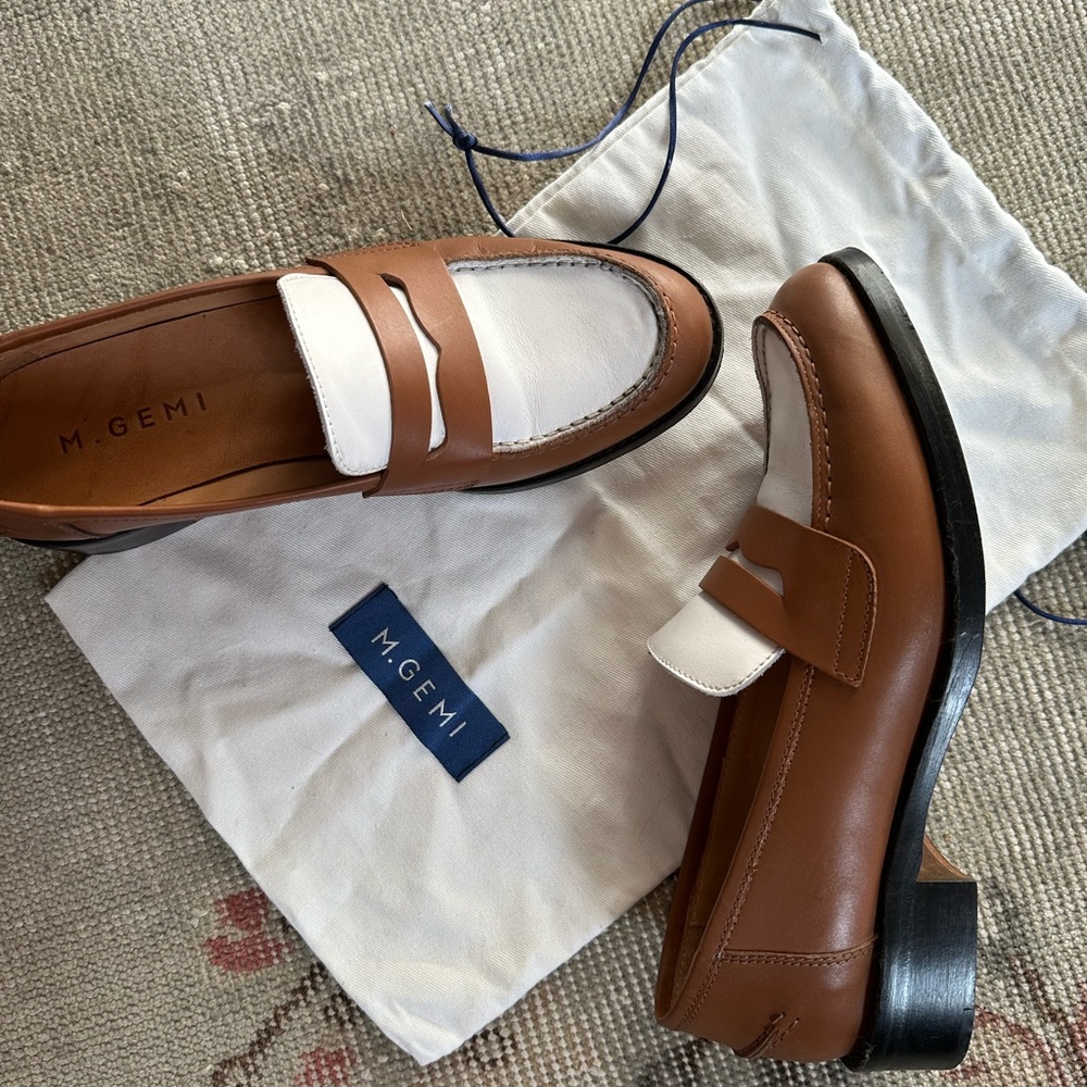 M. Gemi Women’s Brown and White Loafers